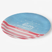 Patriotische moderne Wasserfarbenflagge Pappteller (Schrägansicht)