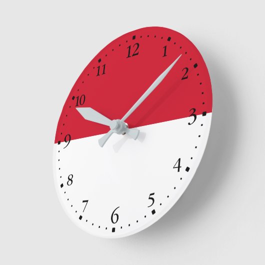 Patriotische Monaco-Flagge Runde Wanduhr (Winkel)