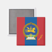 Patriotische Mongolei, Emblem, mongolische Flagge Magnet (Vorderseite/Rückseite)