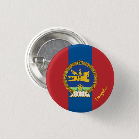 Patriotische Mongolei-Taste, mongolische Flagge Button (Vorne & Hinten)