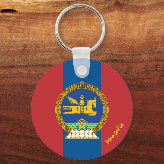 Patriotische Mongolische Flagge & Mongolische Reis Schlüsselanhänger (Vorderseite)