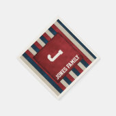 Patriotische Monogram Paper Napkins Serviette (Ecke)