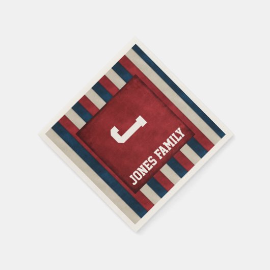 Patriotische Monogram Paper Napkins Serviette (Ecke)