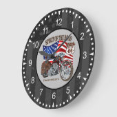 Patriotische Motorrad-amerikanische Flagge mit Nam Große Wanduhr (Winkel)