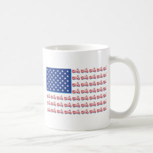 Patriotische Motorradflagge mit blauem Schatten Kaffeetasse