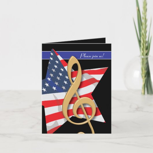 Patriotische Musik-Einladung Einladung (Vorderseite)