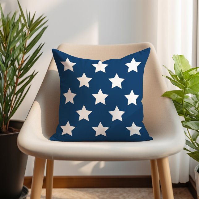 Patriotische Muster für Navy Blue und White Star Kissen (Von Creator hochgeladen)