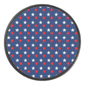 Patriotische Musterstars auf blau Eishockey Puck (Vorderseite)