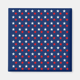 Patriotische Musterstars auf blau Magnet