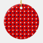 Patriotische Musterstars über Rot Keramik Ornament (Hinten)