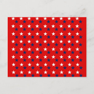 Patriotische Musterstars über Rot Postkarte