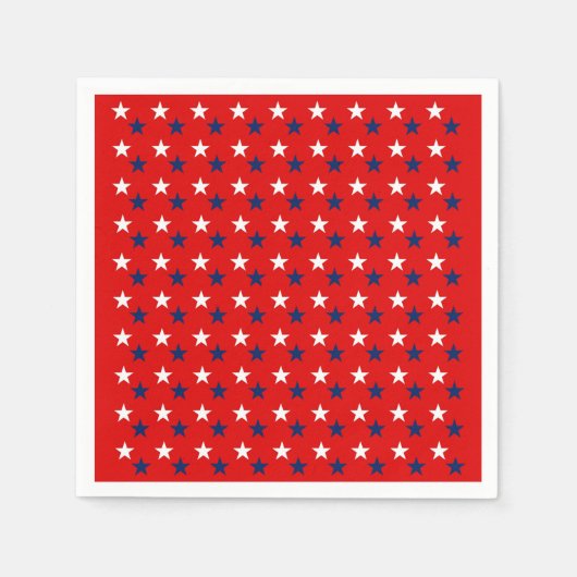 Patriotische Musterstars über Rot Serviette (Vorderseite)
