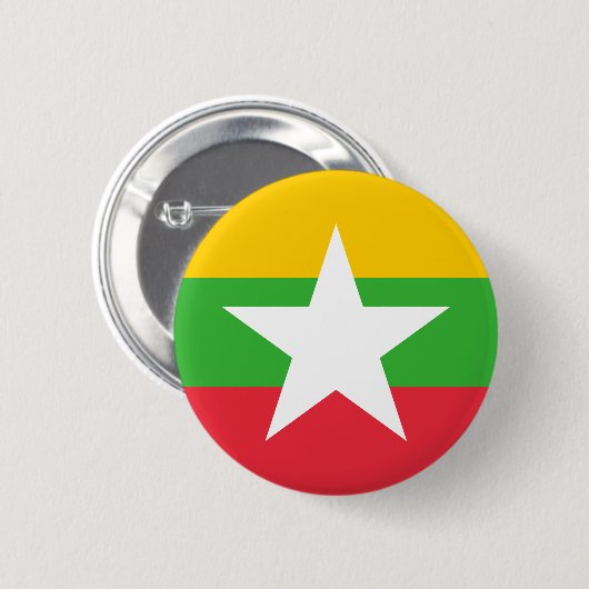 Patriotische Myanmar-Flagge Button (Vorne & Hinten)