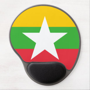 Patriotische Myanmar-Flagge Gel Mousepad