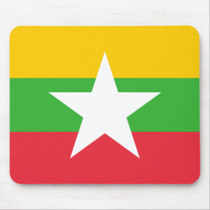 Patriotische Myanmar-Flagge Mousepad