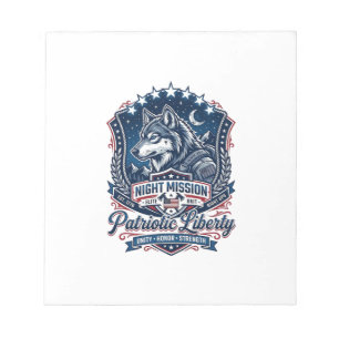 Patriotische Nachtmission Patriot Wolf Militär-Ins Notizblock