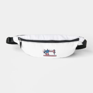 Patriotische Nähmaschine Vintage-Stichvektor_ Bauchtasche