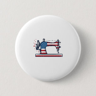 Patriotische Nähmaschine Vintage-Stichvektor_ Button
