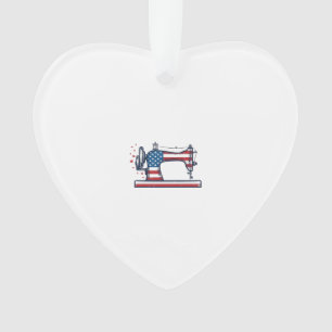 Patriotische Nähmaschine Vintage-Stichvektor_ Ornament