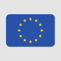 Patriotische Namensmarke mit der Flagge der Europä