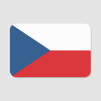 Patriotische Namensmarke mit der Flagge der Tschec