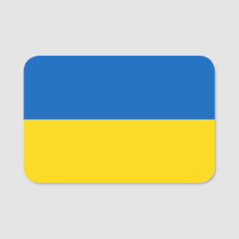 Patriotische Namensmarke mit der Flagge der Ukrain Namensschild