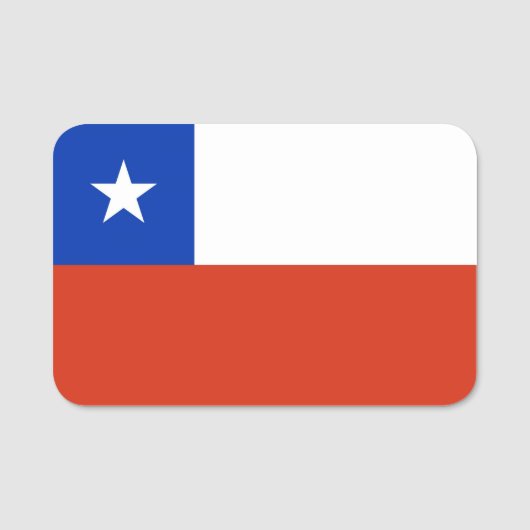 Patriotische Namensmarke mit der Flagge des Chilen Namensschild (Vorderseite)