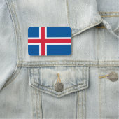Patriotische Namensmarke mit der Flagge Islands Namensschild (Beispiel)