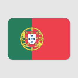 Patriotische Namensmarke mit der Flagge Portugals Namensschild