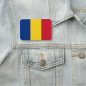 Patriotische Namensmarke mit der Flagge Rumäniens Namensschild (Beispiel)