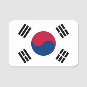 Patriotische Namensmarke mit der Flagge Südkoreas Namensschild