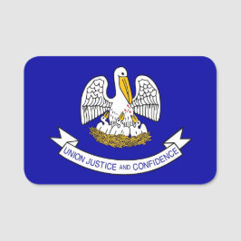 Patriotische Namensmarke mit der Flagge von Louisi Namensschild