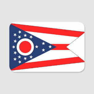 Patriotische Namensmarke mit der Flagge von Ohio Namensschild