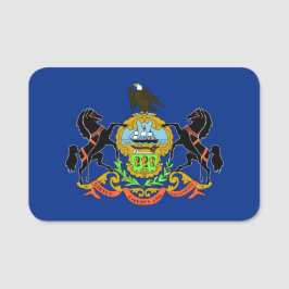 Patriotische Namensmarke mit der Flagge von Pennsy Namensschild