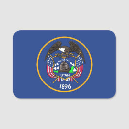 Patriotische Namensmarke mit der Flagge von Utah Namensschild