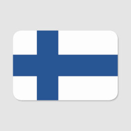 Patriotische Namensmarke mit finnischer Flagge Namensschild