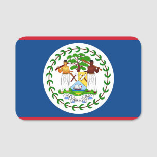 Patriotische Namensmarke mit Flagge von Belize Namensschild