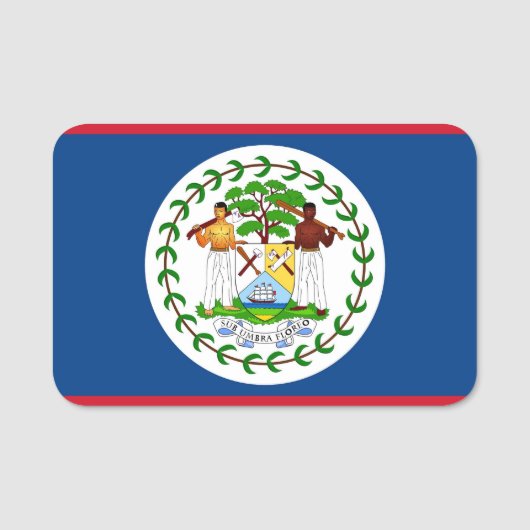 Patriotische Namensmarke mit Flagge von Belize Namensschild (Vorderseite)