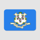 Patriotische Namensmarke mit Flagge von Connecticu Namensschild (Vorderseite)