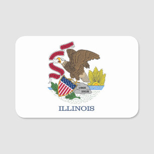 Patriotische Namensmarke mit Flagge von Illinois, Namensschild