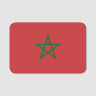 Patriotische Namensmarke mit marokkanischer Flagge Namensschild