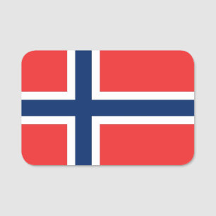 Patriotische Namensmarke mit norwegischer Flagge Namensschild
