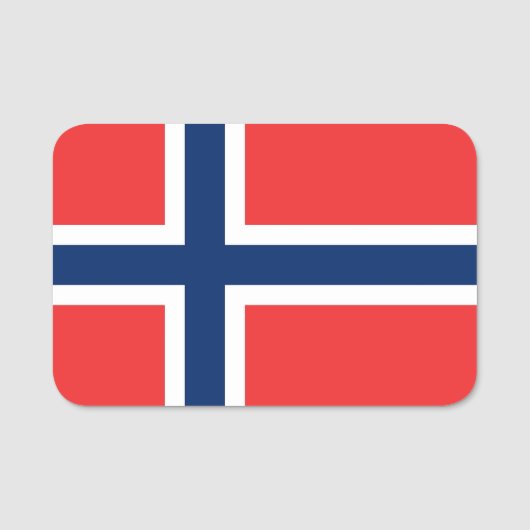 Patriotische Namensmarke mit norwegischer Flagge Namensschild (Vorderseite)