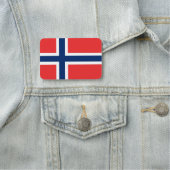 Patriotische Namensmarke mit norwegischer Flagge Namensschild (Beispiel)