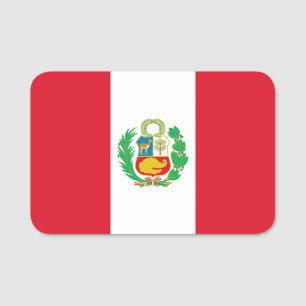 Patriotische Namensmarke mit Peru-Flagge Namensschild