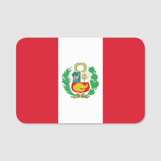 Patriotische Namensmarke mit Peru-Flagge Namensschild (Vorderseite)