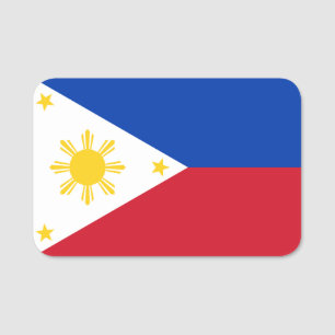 Patriotische Namensmarke mit philippinischer Flagg Namensschild