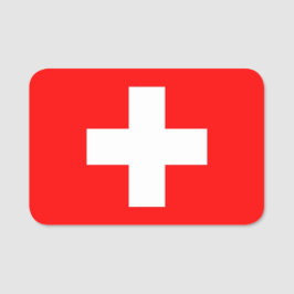 Patriotische Namensmarke mit Schweizer Flagge Namensschild