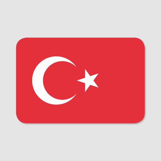 Patriotische Namensmarke mit türkischer Flagge Namensschild (Vorderseite)
