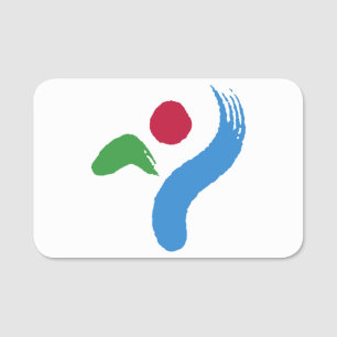Patriotische Namensschilder mit Flagge von Seoul, Namensschild